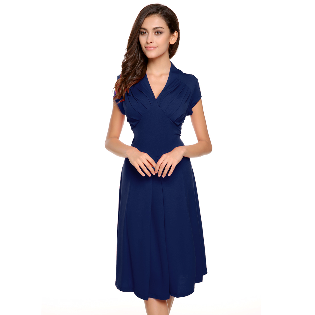 Navy Blue Knee Length Dresses